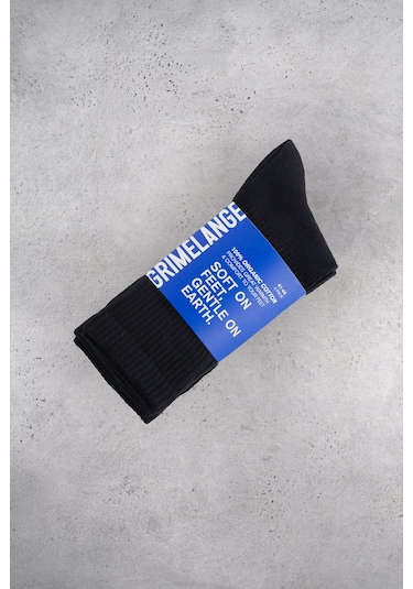 ISILDUR  Erkek Organik Pamuklu 3 Lü Paket Siyah Çorap