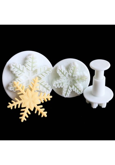 6 Adet Fondan Kek Aracı İnce Kar Tanesi Yay Kalıbı Seti, Size:fine Snowflake Shape Diğer