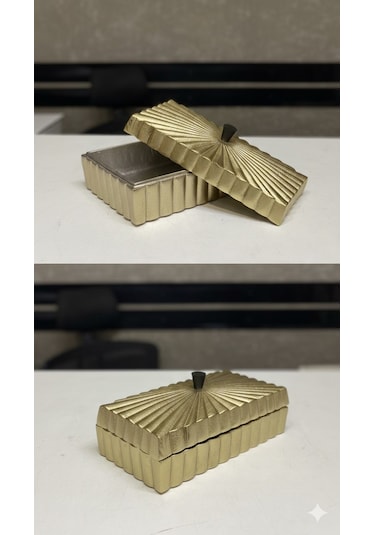Lınes Gold Dıkdortgen Kutu 30x13x12 Cm