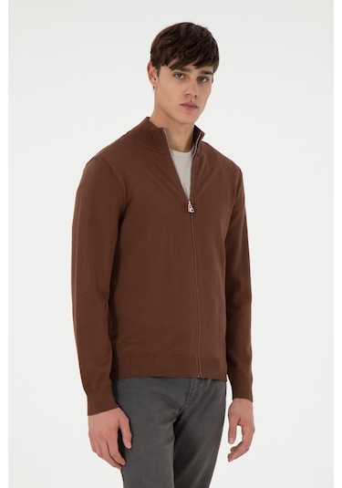 U.s. Polo Assn. Erkek Kahverengi Hırka Triko 50298268-vr029 Kahverengi