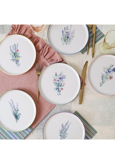 Keramika Elegant Blossoms Pasta Tabağı 22 Cm 6 Adet 21788-93