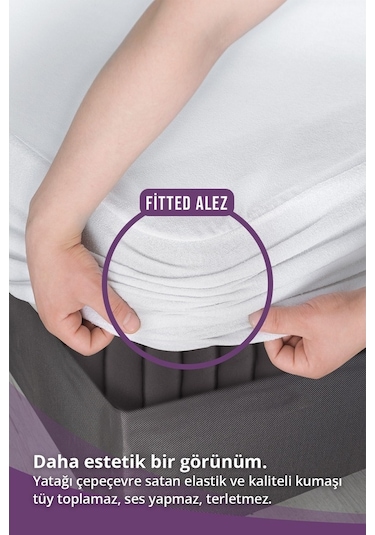 Sıvı Geçirmez Yatak Alezi Mikro 160X200Cm Fitted Baza+30Cm