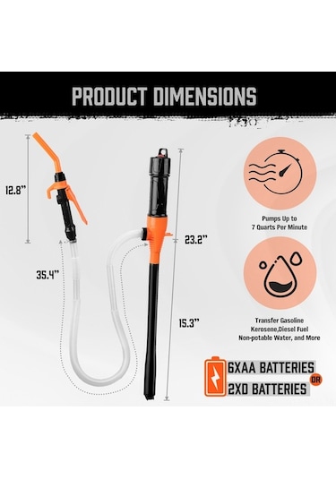 Pilli Yakıt Transfer Pompası - Benzin, Mazot Ve Su Taşımak İçin Pratik Çözüm