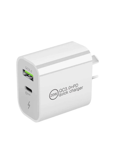 Neevoyu 20w Çift Port Usb-c + Usb-a Hızlı Şarj Aleti - İphone, İpad Ve Android İçin Pd & Qc3.0 Desteği