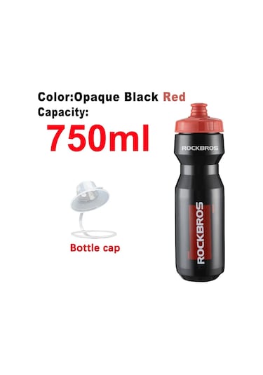 Rockbros Bisiklet Su Şişesi 600-750 Ml Mtb Yol Bisikleti Su Şişesi Tutucu Sıkma Opaque Black Red Opaque Black Red