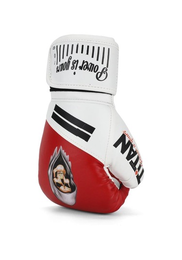 Titan Sport Kırmızı Beyaz Hayalet Kurukafa Desenli Boks Eldiveni Çok Renkli