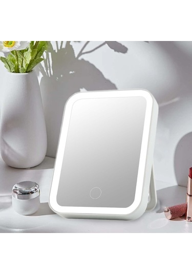 Homyl Yurtlar Yatak Odası Için Masaüstü Led Aynalar Usb Beyaz Beyaz