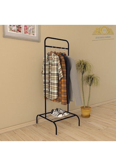Tekli Siyah Butik Askı Konfeksiyonel Askı Siyah