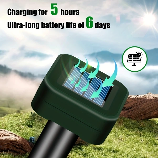 Willowhaven 2 Adet Güneş Enerjili Ses Dalgası Hayvan Kovucu Led Flaş Bahçe Çim Koruma
