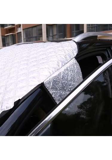 Dancemonkey Araba Ön Cam Kapağı Güneşlik Kar Kalkanı Isı Yalıtımı Donmaya Dayanıklı Araba Ceket Yarım Kapak, Stil: Koruyucu Başlık Gümüş