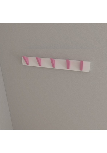 Hepsi3boyutlu Modern Duvar & Kapı Kanca Askılık - 5 Adet Pembe Kanca Askılık - Model No : 5 Pembe