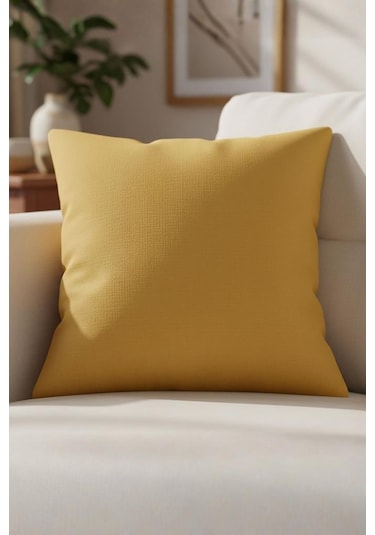 Dekoratif Kırlent Kılıfı Runa 43x43 Cm Hardal
