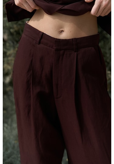 Nagmetah Sırt Pencereli Bordo Yelek Pantolon Takım Bordo