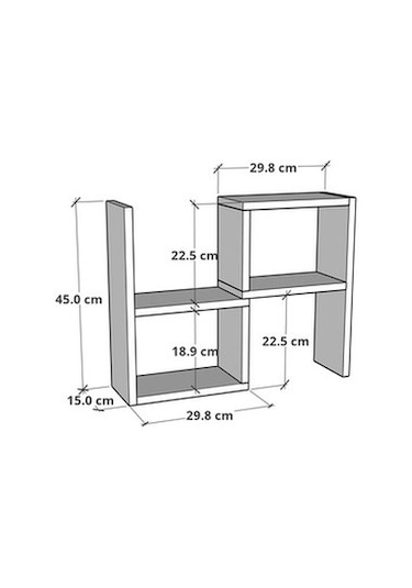 Tezgah Üstü Genişlik Ayarlı Modüler Puzzle Baharatlık Rafı Beyaz