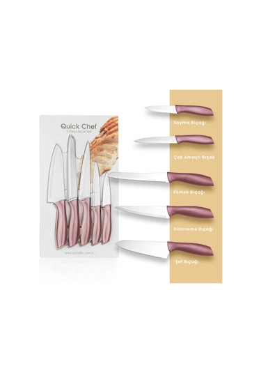 Schafer Quick Chef Bıçak Seti 5 Parça Rose Gold