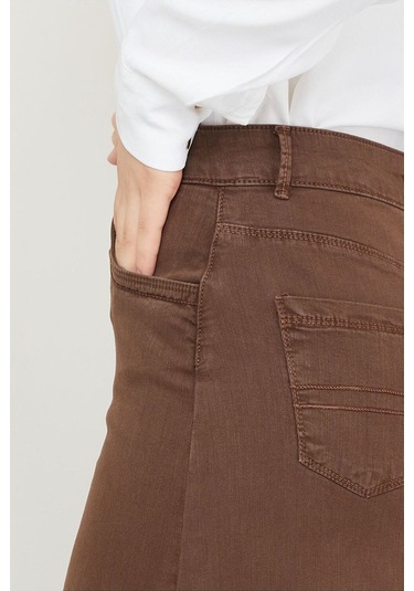 Ara Boy Likralı Gabardin Etek Kahverengi