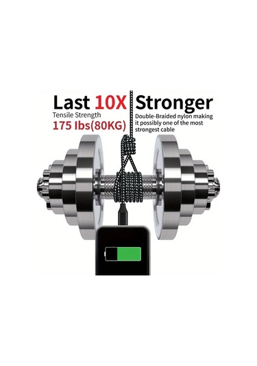 Willowhaven Siyah Beyaz 10 Feet Usb Type-c Hızlı Şarj Kablosu 3a Samsung Galaxy Uyumlu Lg İçin Nylon Örgülü