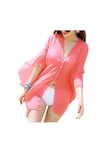 Kırmızı Şık Bikini Örtüsü V Yaka Tüm Uyumlu Sıcak Günler İçin Havalı Günlük Parlak Renkli Güneş Koruyucu Elbise Kırmızı Kırmızı Şık Bikini Örtüsü V Yaka Tüm Uyumlu Sıcak Günler İçin Havalı Günlük Parlak Renkli Güneş Koruyucu Elbise Kırmızı