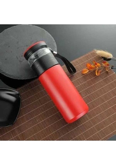 Yingfu Çay-su Ayırma Termos Bardak, Ofis Ve Araçta Kullanılabilir Açık Kırmızı