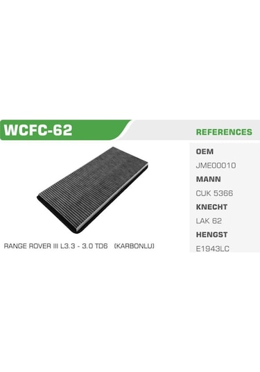 WINKEL WCFC-62 Polen Filtresi Bmw X5 00- / Range Rover III 12-