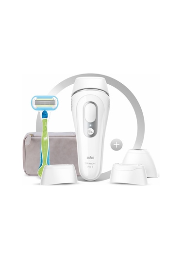 Braun Silk Expert Pro 3 PL3233 300.000 Atımlı 3 Başlıklı Yeni Nesil IPL + Seyahat Çantası
