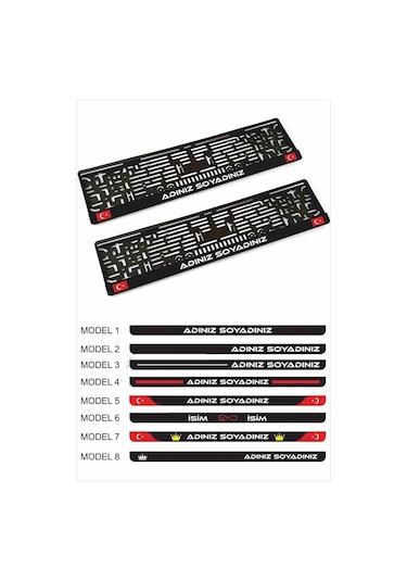 Kişiye Özel Araç Plakalık Takımı Plaka Altlığı Çerçevesi 2 Adet 3253