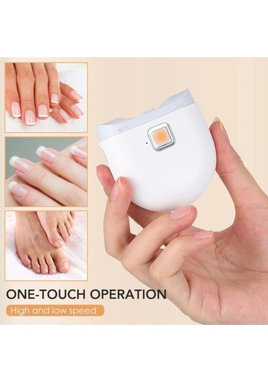 Pazly Otomatik Şarjlı Tırnak Makinesi - 2 Hızlı, Aydınlatmalı, Bebek & Yetişkin İçin Güvenli Beyaz