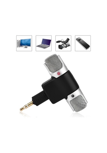 Moveevo Kompakt Stereo Mikrofon - Pc, Kaydedici, Md İçin Uygun, 0-90 Derece Açı Ayarlı, Pil Gerektirmeyen, Altın Kaplı Soketli