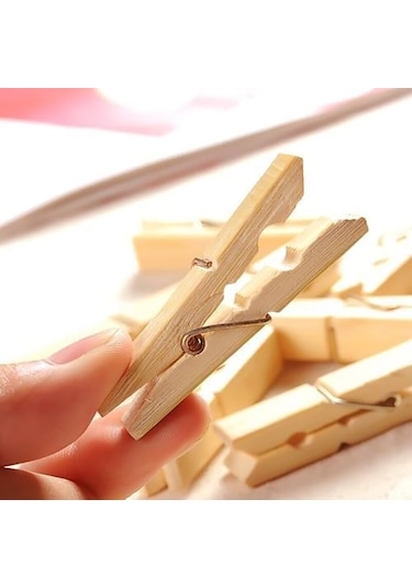 20 Adet Doğal Bambu Elbise Peg Aile Ahşap Çorap Yatak Çarşafı Rüzgar Geçirmez Pimleri Zanaat Ev Klipleri Kelepçe Ev Clothespins
