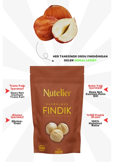 Nutelier Çifte Kavrulmuş Fındık 500 G