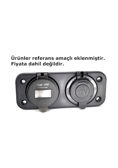 Motoraid 2 Yuvarlak Delikli Pano Montaj Port Plastik Yuva Çakmak Usb Panel