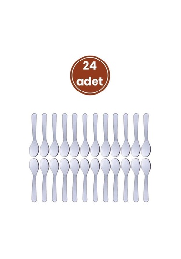 Flora 24 Lü Baharat Kaşığı Seti Plastik, Tuz Şeker Karabiber Kakao Kahve Kekik Kaşığı 24 Lü Set Şeffaf