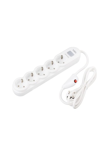 Vea Va-21569 5'li Anahtarlı 1.5 Metre Akım Korumalı Priz Beyaz