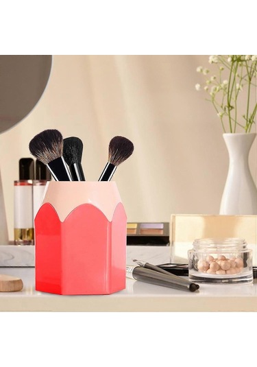 Ganzhoushop Kırmızı Kalem Tutucu Bardak, Masaüstü Kalem Saklama Rafı