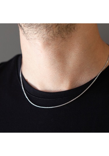 14 Ayar Altın Erkek 50 Cm Beyaz Zincir Kolye