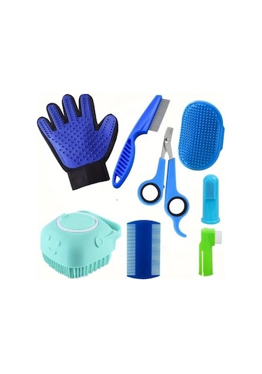 Venturemart 8 Adet Evcil Hayvan Bakım Seti, Köpek, Pire Tarağı, Köpek Şampuanı Fırçası, Evcil Hayvan Çivi Ku