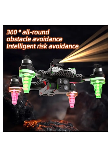 C19s Hd Dual 360 Kamera Katlanabilir Çantalı Drone Seti Karbon