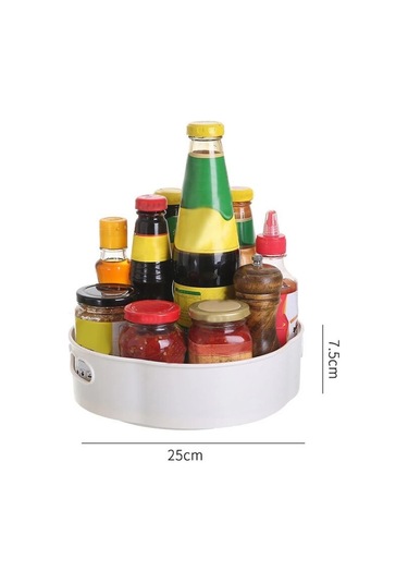 360 Derece Dönebilen Mekanizmalı Yuvarlak Tepsi Formlu Sunum Ve Servis Organizer Tablası 5365 Çok Renkli