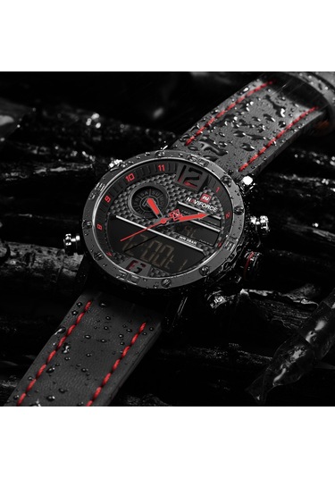 Erkek Saat Dijital Kuvars Alarm Kronometre İş Spor Günlük Kol Saati Kırmızı Diğer