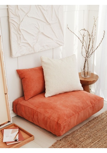 Fitilli Kadife Yer Minderi Nar Çiçeği