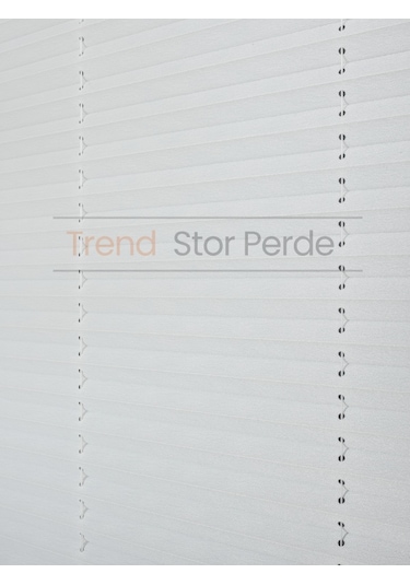 Beyaz Plise Katlanır Cam Balkon Perdesi - Ofis Perdesi - Salon Perdesi - 001 Beyaz