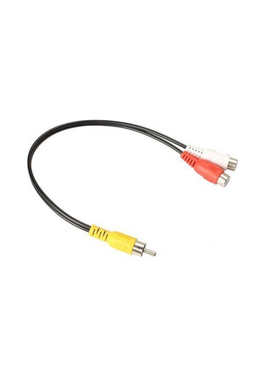2 Adet - Anfi Y Kablo 1 Erkek Rca To 2 Dişi Rca Lale Tos Kablo - 25cm