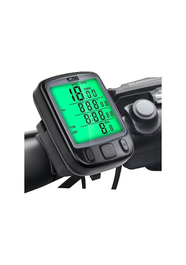 Bisiklet Km Hız Sayacı Led Ekran Hız Göstergesi - Su Geçirmez Siyah