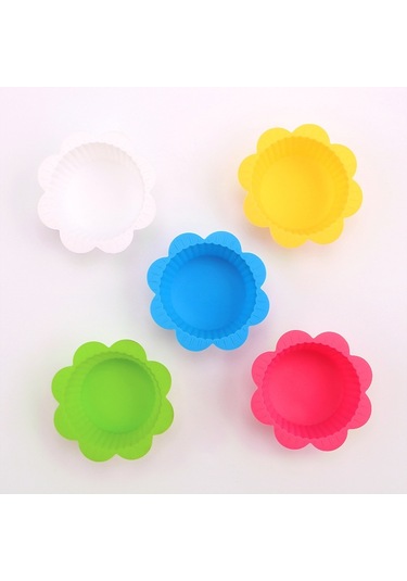 Sones 20 Adet Dıy Pişirme Kalıbı Makaron Dantel Şekilli Silikon Kek Kupası Puding Yumurta Tart Muffin Kupası Kalıbı, Rastgele Renk Teslimatı