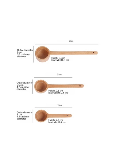 Sones Uzun Saplı Tahta Kaşık Baharat Kaşığı Tatlı Kahve Süt Çay Kaşığı Orta