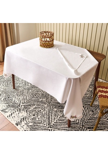 Evidea Soft Fancy Granny Masa Örtüsü - Beyaz - 140x200 Cm Beyaz