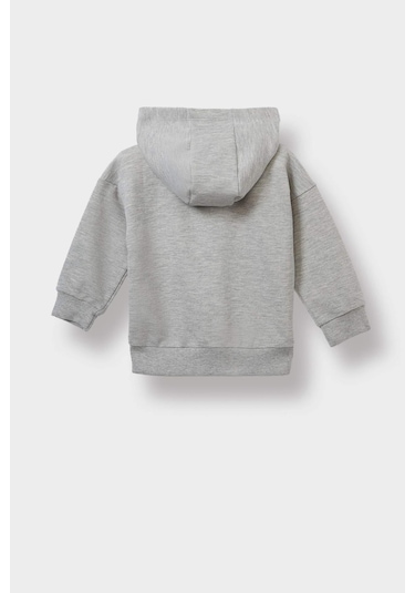 Defacto Erkek Bebek Kapüşonlu Fermuarlı Sweatshirt E8697a525augr93 Gri