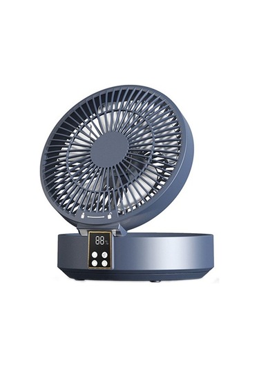 Uzaktan Kumandalı Kablosuz Sirkülasyonlu Hava Soğutma Fanı Led Işıklı Katlanabilir Elektrikli Duvara Monte Fan Masaüstü Fan Mavi Z5mj79 Renkli