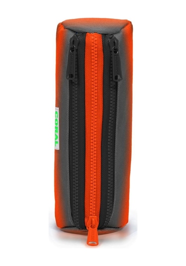 Coral High Kids Gri Turuncu Renk Geçişli Üç Bölmeli Kalem Çantası 22048