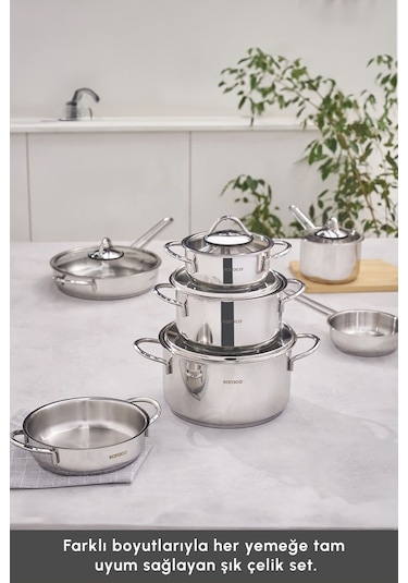 Karaca  Ada İndüksiyon Tabanlı 12 Parça Çelik Tencere Seti V2